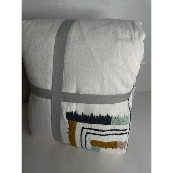 NEW Anthropologie Textured Kessabine Twin Duvet Cover Embroidered Patchwork - Picture 8 of 10